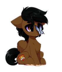 Size: 2500x2930 | Tagged: safe, artist:xsatanielx, imported from derpibooru, oc, oc only, butterfly, pegasus, pony, simple background, solo, transparent background