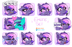 Size: 2784x1820 | Tagged: safe, artist:sickly-sour, imported from derpibooru, oc, oc only, oc:midnight mist, oc:sugar spirits, bat pony, pony, :c, :p, blushing, crying, eeee, emotes, fangs, female, frown, glare, heart eyes, knife, mare, nuzzling, simple background, thinking, tongue out, transparent background, wingding eyes