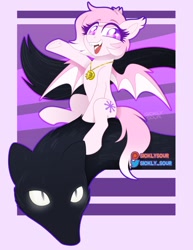 Size: 976x1262 | Tagged: safe, artist:sickly-sour, imported from derpibooru, oc, oc only, bat pony, fangs, female, mare