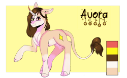 Size: 9186x5645 | Tagged: safe, artist:m00nlightr0s3, imported from derpibooru, oc, oc only, oc:auora, kirin, colored background, colored horn, female, females only, horn, kirin hybrid, kirin oc, multicolored eyes, reference sheet, simple background, transparent background