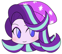 Size: 740x640 | Tagged: safe, artist:batipin, imported from derpibooru, part of a set, starlight glimmer, equestria girls, beanie, hat, head only, solo