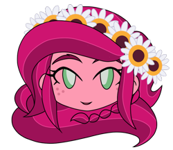 Size: 740x640 | Tagged: safe, artist:batipin, imported from derpibooru, part of a set, gloriosa daisy, equestria girls, head only, simple background, solo, transparent background