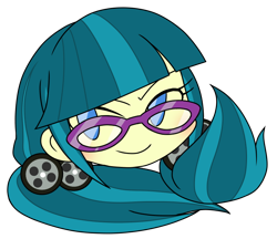 Size: 740x640 | Tagged: safe, alternate version, artist:batipin, imported from derpibooru, part of a set, juniper montage, equestria girls, glasses, head only, simple background, solo, transparent background