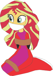 Size: 458x649 | Tagged: safe, artist:caido58, imported from derpibooru, sunset shimmer, human, equestria girls, arm behind back, bondage, bound and gagged, gag, humanized, kneeling, rope, rope bondage, simple background, solo, tied up, transparent background