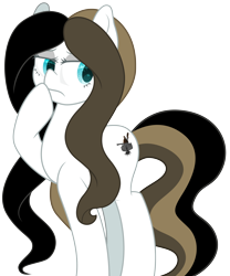 Size: 3908x4706 | Tagged: artist needed, safe, imported from derpibooru, oc, oc only, oc:chocolate fudge, earth pony, pony, concerned, cute, female, fluffy, simple background, solo, transparent background