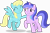 Size: 11857x7733 | Tagged: safe, artist:thatusualguy06, imported from derpibooru, sassaflash, sea swirl, seafoam, pegasus, pony, unicorn, .svg available, ^^, absurd resolution, base used, duo, duo female, eyes closed, female, mare, raised hoof, show accurate, simple background, transparent background, vector