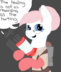 Size: 3000x3500 | Tagged: safe, artist:spagootispootis, imported from derpibooru, nurse redheart, glasses, medic, team fortress 2, video game