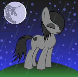 Size: 868x863 | Tagged: safe, artist:axelito9, derpibooru exclusive, imported from derpibooru, oc, oc only, earth pony, pony, cutie mark, eyes closed, female, mare in the moon, moon, rain