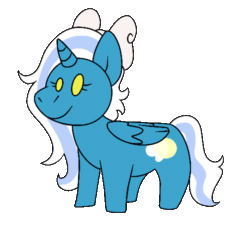 Size: 500x500 | Tagged: safe, artist:magnetthemutt, imported from derpibooru, oc, oc:fleurbelle, alicorn, alicorn oc, animated, bow, female, gif, hair bow, horn, mare, simple background, transparent background, wings, yellow eyes