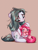 Size: 2205x2894 | Tagged: safe, artist:shore2020, imported from derpibooru, cloudy quartz, pinkamena diane pie, pinkie pie, earth pony, pony, adorable distress, adoraquartz, comforting, crying, cute, cuteamena, diapinkes, duo, duo female, eye clipping through hair, female, filly, filly pinkie pie, floppy ears, good parenting, high res, like mother like daughter, like parent like child, looking at someone, looking down, loose hair, mare, mother and child, mother and daughter, sad, sadorable, simple background, sitting, teary eyes, weapons-grade cute, young, younger