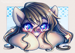 Size: 1414x1000 | Tagged: safe, artist:chaosangeldesu, imported from derpibooru, octavia melody, pony, abstract background, adorable face, big eyes, blushing, cute, eye clipping through hair, eyebrows, eyebrows visible through hair, eyelashes, female, heart, heart eyes, hnnng, hoof fluff, looking at you, mare, misleading thumbnail, open mouth, smiling, solo, sparkles, tavibetes, weapons-grade cute, wingding eyes