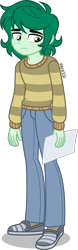 Size: 1250x4000 | Tagged: safe, artist:orin331, imported from derpibooru, imported from ponybooru, wallflower blush, human, equestria girls, equestria girls series, forgotten friendship, clothes, equestria guys, freckles, high res, male, pants, paper, rule 63, sad, shoes, simple background, slouching, solo, sweater, transparent background, wallfire blush
