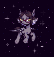 Size: 111x117 | Tagged: safe, artist:hikkage, artist:kotkkira, imported from derpibooru, oc, oc only, oc:hikkage, bat pony, pony, glasses, pixel art, solo, space