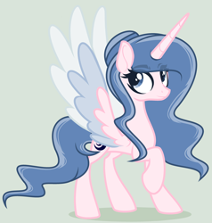 Size: 3913x4105 | Tagged: safe, artist:lominicinfinity, imported from derpibooru, oc, oc only, oc:sparkdust knight, alicorn, pony, colored wings, female, mare, multicolored wings, raised hoof, simple background, solo, wings