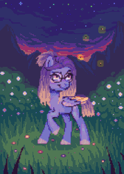 Size: 500x700 | Tagged: safe, artist:hikkage, artist:kotkkira, imported from derpibooru, twilight, oc, oc only, firefly (insect), insect, pegasus, pony, animated, commission, gif, glasses, pixel art, solo, twilight (astronomy), ych result