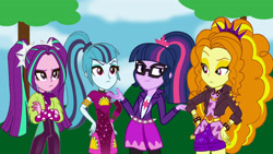 Size: 4000x2250 | Tagged: safe, artist:bigpurplemuppet99, artist:mixiepie, imported from derpibooru, adagio dazzle, aria blaze, sci-twi, sonata dusk, twilight sparkle, equestria girls, equestria girls series, sunset's backstage pass!, spoiler:eqg series (season 2), the dazzlings