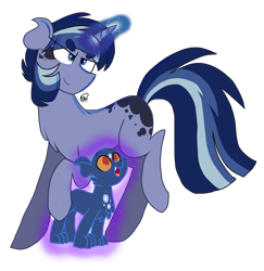 Size: 1429x1469 | Tagged: safe, artist:gallantserver, imported from derpibooru, oc, oc only, oc:artemis (gallantserver), bear, pony, unicorn, ursa, ursa minor, magic, magical lesbian spawn, male, offspring, parent:princess luna, parent:twilight sparkle, parents:twiluna, simple background, stallion, transparent background