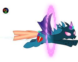 Size: 3937x3126 | Tagged: safe, artist:kyoshyu, imported from derpibooru, oc, oc only, oc:drone dance, bat pony, pony, disguise, disguised changeling, high res, magic, simple background, solo, transparent background, vector