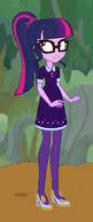 Size: 191x454 | Tagged: safe, artist:thedarkpony, edit, edited screencap, imported from derpibooru, screencap, sci-twi, twilight sparkle, equestria girls, equestria girls series, twilight under the stars, spoiler:eqg series (season 2), clothes, dress, glasses, high heels, mud, mud edit, muddy shoes, pantyhose, ponytail, shoes, skirt, solo
