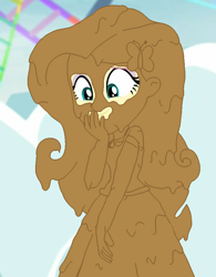 Size: 684x878 | Tagged: safe, artist:amateur-draw, edit, edited screencap, imported from derpibooru, screencap, fluttershy, human, equestria girls, equestria girls series, rollercoaster of friendship, clothes, dress, female, mud, mud edit, muddy, show accurate, wet and messy