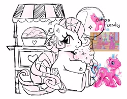 Size: 2048x1600 | Tagged: safe, artist:bunxl, imported from derpibooru, cotton candy (g3), earth pony, pony, blushing, cotton candy, g3, sketch, smiling, solo