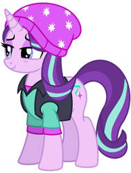 Size: 1024x1356 | Tagged: safe, artist:emeraldblast63, imported from derpibooru, starlight glimmer, pony, unicorn, equestria girls, mirror magic, spoiler:eqg specials, accurate, bags under eyes, beanie, clothes, equestria girls outfit, equestria girls ponified, female, hat, mare, ponified, ponified humanized pony, redesign, simple background, solo, transparent background, vector