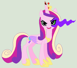 Size: 498x440 | Tagged: safe, artist:deppressedunicorn, artist:selenaede, princess cadance, alicorn, pony, altered cutie mark, base artist:selenaede, base used, cheated, corruptance, corrupted, corrupted cadance, dark magic, deviantart, divorced, divorcee, evil cadance, green background, hoof shoes, jewelry, magic, peytral, possesedance, possessed, possessed cadence, possessedence, queen cadance, queen cadence, queen cadenza, simple background, solo, sombra eyes, sombra horn, tiara, transparent background, tyrant cadance