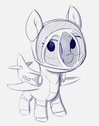 Size: 966x1230 | Tagged: safe, artist:heretichesh, imported from derpibooru, oc, oc only, oc:skyla, original species, plane pony, pony, female, filly, plane, sketch, solo