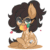 Size: 1080x1080 | Tagged: safe, artist:yomechka, artist:yourmeow, imported from derpibooru, oc, oc only, oc:nixie tube, bat pony, earth pony, hybrid, pony, animated, coat markings, commission, cute, cute little fangs, dappled, fangs, female, food, glasses, heart, mango, mouth hold, solo, tail wag, ych animation, ych result