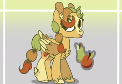 Size: 2388x1639 | Tagged: safe, artist:caramelbolt24, imported from derpibooru, oc, oc only, pegasus, pony, :p, abstract background, braided tail, chest fluff, ear fluff, feathered fetlocks, female, magical lesbian spawn, mare, offspring, parent:applejack, parent:rainbow dash, parents:appledash, pegasus oc, reference sheet, signature, solo, tongue out, two toned wings, wings