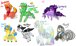 Size: 2000x1200 | Tagged: safe, artist:lavvythejackalope, imported from derpibooru, oc, oc only, earth pony, pegasus, pony, unicorn, clothes, colored hooves, earth pony oc, hoof fluff, horn, lying down, obtrusive watermark, pegasus oc, prone, running, scarf, simple background, smiling, unicorn oc, watermark, white background, wings