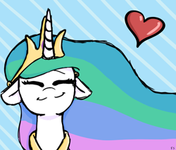 Size: 5881x5000 | Tagged: safe, artist:dark shadow, imported from derpibooru, princess celestia, alicorn, pony, bust, cute, cutelestia, eyes closed, floating heart, floppy ears, happy, heart, sketch, smiling, solo