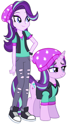 Size: 5300x9600 | Tagged: safe, alternate version, artist:emeraldblast63, imported from derpibooru, starlight glimmer, pony, unicorn, equestria girls, mirror magic, spoiler:eqg specials, absurd resolution, clothes, converse, equestria girls outfit, female, mare, ponified humanized pony, self paradox, self ponidox, shoes, simple background, solo, transparent background