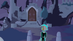Size: 1280x720 | Tagged: safe, artist:toonanimexico15, imported from derpibooru, friendship is magic, castle, castle of the royal pony sisters, crossover, danny phantom, looking up, night, old castle ruins, ruins, tree