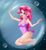 Size: 2077x2279 | Tagged: safe, artist:scs-g3-n17, imported from derpibooru, pinkie pie, equestria girls, barefoot, bubble, clothes, feet, female, human coloration, in bubble, one-piece swimsuit, pinkie pie trapped in a bubble, solo, swimsuit