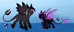 Size: 2857x1229 | Tagged: safe, artist:dreepymom, artist:the-dreepy-mom, imported from derpibooru, oc, oc only, alicorn, changedling, changeling, female, male, purple changeling