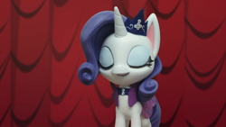 Size: 1920x1080 | Tagged: safe, imported from derpibooru, screencap, rarity, pony, fashion failure, my little pony: pony life, my little pony: stop motion short, eyes closed, g4.5, pony life, solo, stop motion