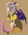 Size: 1906x2378 | Tagged: safe, artist:halfcrazydaisy, imported from derpibooru, oc, oc only, oc:pandora, draconequus, hybrid, pandoraverse, brown background, draconequus oc, female, interspecies offspring, offspring, parent:discord, parent:twilight sparkle, parents:discolight, simple background, solo