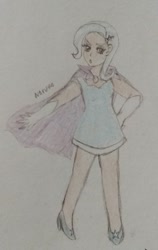 Size: 648x1024 | Tagged: safe, artist:wrath-marionphauna, imported from derpibooru, trixie, human, cape, clothes, humanized, solo, traditional art, trixie's cape