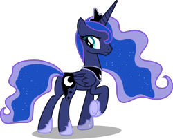 Size: 8315x6682 | Tagged: safe, artist:chrzanek97, imported from derpibooru, princess luna, alicorn, pony, .svg available, absurd resolution, butt, female, looking back, mare, plot, raised hoof, simple background, solo, transparent background, vector