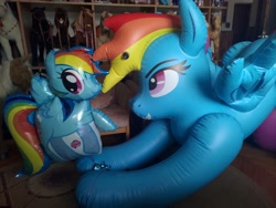 Size: 4000x3000 | Tagged: safe, artist:arniemkii, imported from derpibooru, rainbow dash, inflatable pony, pegasus, pony, balloon, bootleg, female, hongyi, inflatable, inflatable toy, mare, my little pony, mylar balloon, photo