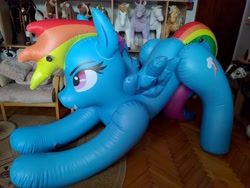 Size: 4000x3000 | Tagged: safe, artist:arniemkii, imported from derpibooru, rainbow dash, earth pony, inflatable pony, pegasus, pony, bootleg, hongyi, inflatable, inflatable toy, irl, iwtcird, meme, my little pony, photo, solo