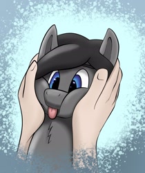 Size: 2048x2433 | Tagged: safe, artist:johncarma, imported from derpibooru, earth pony, pony, colored, cute, female, hands on head, mare, tongue out