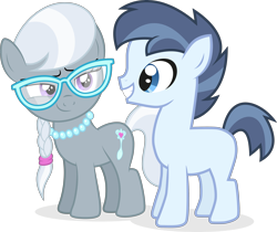 Size: 4387x3693 | Tagged: safe, artist:ready2fail, artist:ryanbate, edit, imported from derpibooru, vector edit, shady daze, silver spoon, earth pony, pony, one bad apple, ponyville confidential, absurd resolution, colt, crack shipping, duo, female, filly, high res, male, shadyspoon, shipping, simple background, smug, straight, transparent background, vector