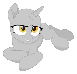 Size: 1942x1865 | Tagged: safe, artist:aeonkrow, imported from derpibooru, oc, oc only, pony, unicorn, bald, base, eyelashes, horn, looking up, lying down, prone, simple background, solo, transparent background, unicorn oc