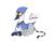 Size: 2600x2000 | Tagged: safe, artist:somber, imported from derpibooru, oc, oc only, oc:gaela, bird, blue jay, griffon, female, looking at you, lying down, simple background, solo, transparent background