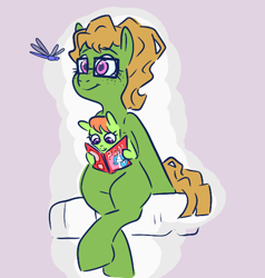 Size: 570x600 | Tagged: safe, artist:smirk, imported from derpibooru, oc, oc only, oc:katydid, oc:mayfly, dragonfly, insect, conjoined, conjoined twins, cute, freckles, glasses, magazine