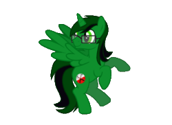 Size: 550x400 | Tagged: safe, artist:fernando-fontes-64, artist:shelikof launch, derpibooru exclusive, imported from derpibooru, oc, oc only, oc:fernando jesús, alicorn, pony, alicorn oc, animated, flying, gif, glasses, horn, male, male alicorn, pink floyd, show accurate, simple background, solo, stallion, transparent background, wings