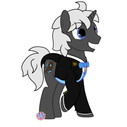 Size: 2000x2000 | Tagged: safe, artist:lovely promise, imported from derpibooru, oc, oc only, oc:silfrvind, pony, unicorn, blue eyes, bowtie, clothes, cutie mark, full body, glowing horn, gray mane, grey fur, horn, simple background, solo, transparent background, tuxedo, unicorn oc