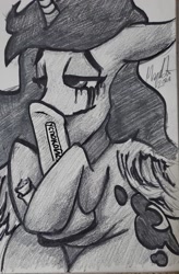 Size: 1869x2841 | Tagged: safe, artist:missmayaleanne, imported from derpibooru, princess luna, alicorn, pony, bong, chubby, crying, cyrillic, drugs, exhausted, grayscale, marijuana, missing accessory, monochrome, smoking weed, solo, traditional art